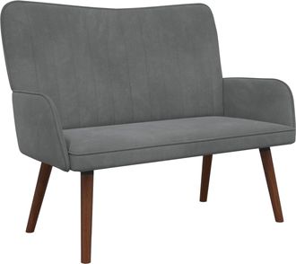 vidaXL Sof&aacute; De 2 Plazas Gris Oscuro 115 X 61 X 87 Cm Terciopelo Vidaxl