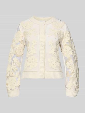 Rich & Royal Strickjacke mit Knopfleiste in Ecru, Gr&ouml;&szlig;e XS