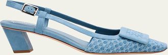 Roger Vivier 45mm Belle Vivier Denim Slingback Pumps