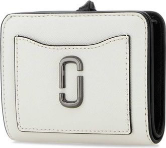 Marc Jacobs Womens White Leather Mini Utility Snapshot Wallet Blackwhite Portafogli
