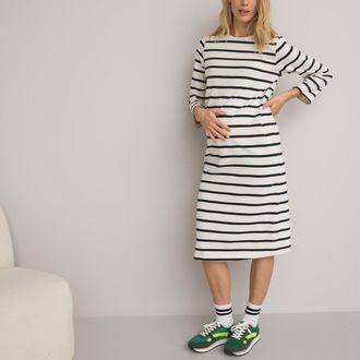 La Redoute Collections Zwangerschapsjurk in marinestijl, midi lengte