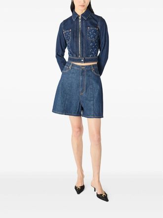 Marine Serre Panelled Denim Shorts