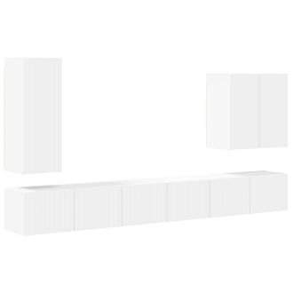 vidaXL Conjunto De Mueble Para Tv De Pared Montaje En La Pared 6 Pcs Vidaxl