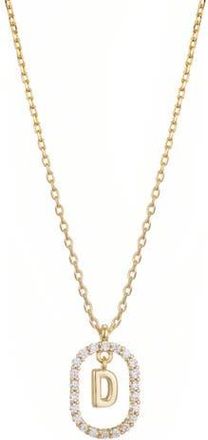 Adornia Floating Letter Initial Cubic Zirconia Pendant Necklace in Gold-D at Nordstrom Rack