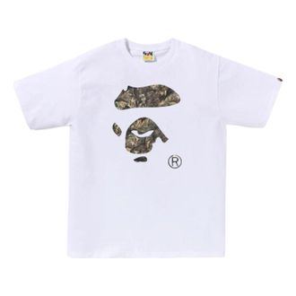 A Bathing Ape Tree Edge Camo Ape Face T-Shirt White Brown 1L80-110-032-WHTBRN