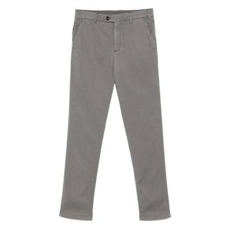 Canali Chinos, male, Gray, L, Lyocell Cotton Trousers with Pockets