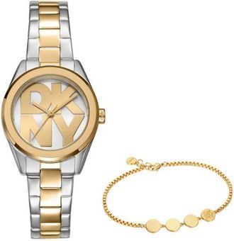 DKNY L 145 Bracelet Watch & Bracelet Set in Silver at Nordstrom