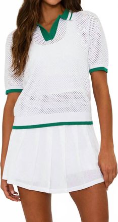 Beach Riot Giana Ribbed Collar Top In White