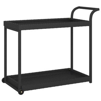 vidaXL Carrito De Bar Rat&aacute;n Sint&eacute;tico Negro 100x45x83 Cm Vidaxl