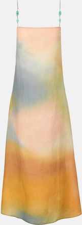 Staud Laura Beaded-Strap Linen Maxi Dress
