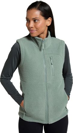 Mountain Warehouse Buxton Womens Borg Gilet - Warm & Cosy, Thermal Sleeveless Jacket with Central Zip & Zipped Pockets - Autumn Winter, Outdoors, Travelling & Hiking Kha