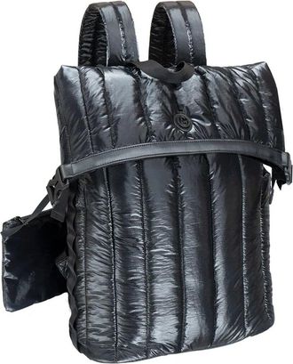 Joan & David Collection Tubular Quilted Metallic Puffer Nylon 18In Workbook Backpack