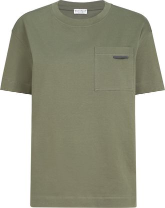 Brunello Cucinelli Cotton jersey T-shirt in Olive at Nordstrom, Size 4X-Large Eu