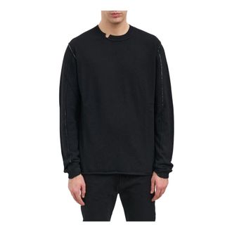 Isabel Benenato Round-neck Knitwear, male, Black, XL, Crew Neck Knit