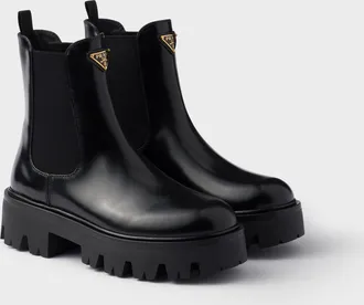 Prada Brushed leather booties