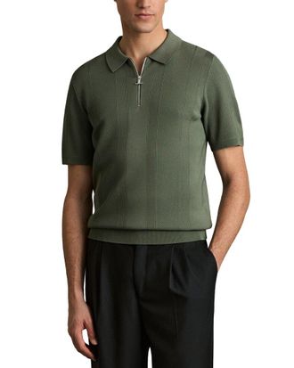 Reiss Bart Half Zip Textured Sweater