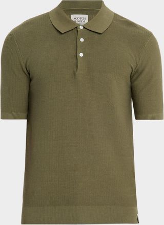 Scotch & Soda Mens Structure-Knit Polo Shirt