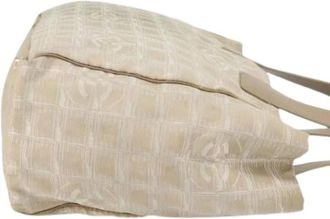 Chanel Pre-owned Nylon Vintage Tote Bag - Dames - Vintage Shopper - Beige - ONE Size - Nylon - Vintage