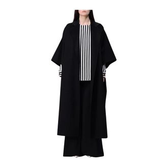 Max Mara Jassen, Dames, Zwart, S, Wol, Wollen Korte Mouw Reverskraag Jas