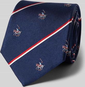 Blick. Krawatte aus Seide mit Allover-Muster in Marine, Gr&ouml;&szlig;e 1