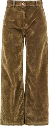 Aspesi Broeken, Dames, Bruin, 2Xs, Katoen, Wijde Rechte Broek