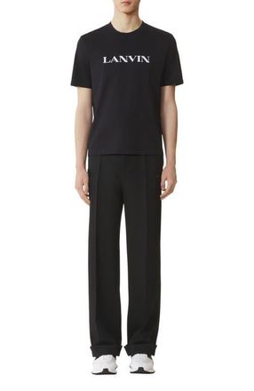 Lanvin Embroidered Cotton T-Shirt in Black at Nordstrom, Size Xxx-Large