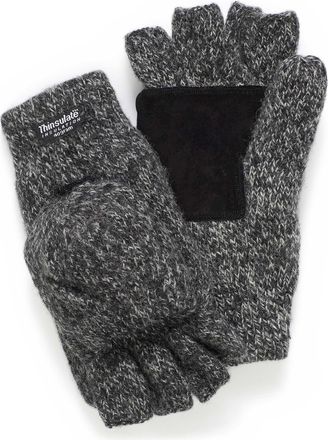 Le 31 Mens Heathered wool hooded gloves