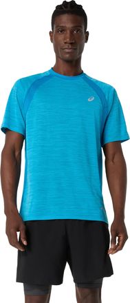 Asics Laufshirt ASICS ROAD SS TOP, Herren, Gr. XXL, aegean blau, Obermaterial: 100% Polyester, Shirts Laufshirt