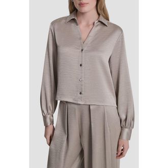 DKNY Grommet Collar Button-Up Shirt in Pebble at Nordstrom, Size X-Large