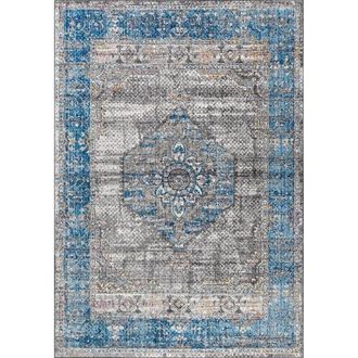 Jonathan Y Designs Anatolia Vintage Medallion Peacock Area Rug in Peacock Blue/gray at Nordstrom, Size 3Ft 0In X 5Ft 0In