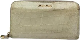 Miu Miu Pre-owned Wallets, female, White, Size: ONE SIZE Pre-owned Leather Wallet