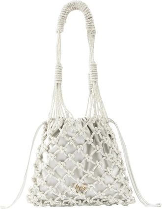 Pinko Borsa a secchiello con strass - - Bags - Donna - Bianco - ONE SIZE