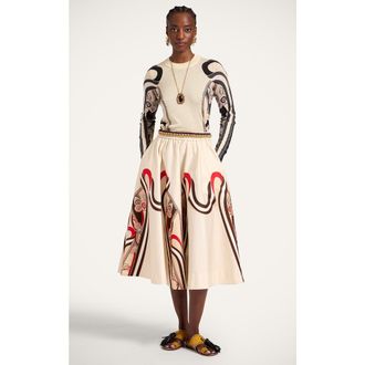 La DoubleJ Ballerina Skirt in Ambrosia Plac&eacute;e Red at Nordstrom, Size X-Small