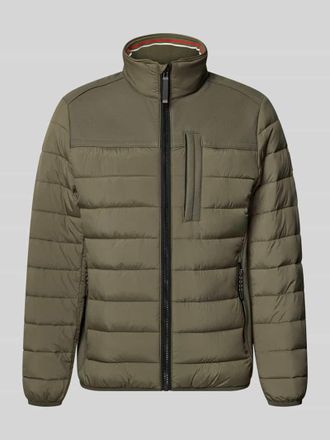 Tom Tailor Regular Fit Steppjacke mit seitlichen Stretcheins&auml;tzen in Oliv, Gr&ouml;&szlig;e XXXL