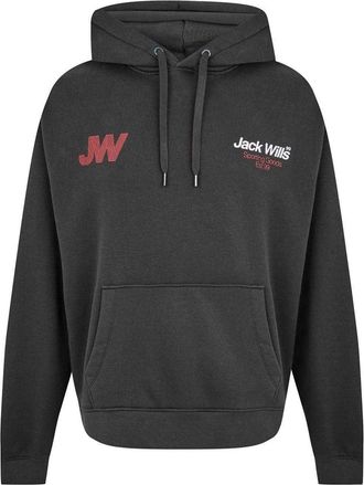 Jack Wills Heren Lettering Relaxed Fit Hoodie (Forged Iron)