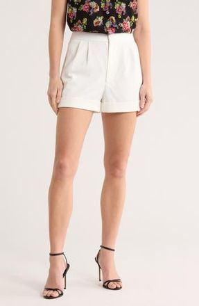 Alice & Olivia Conry Cuff Pleated Shorts in Off White at Nordstrom Rack, Size 14