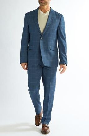 The Savile Row Company Blue Windowpane Suit at Nordstrom Rack, Size 38Regular