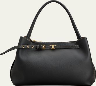 Tod's Small Timeless T Belted Leather Shoulder Bag