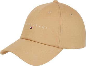 Tommy Jeans Baseball Cap TOMMY JEANS TJW LINEAR LOGO 6 PANEL CAP, Damen, beige (natural khaki), Web, Baumwolle, Caps Baseball Cap, mit Logostickerei UNISEX