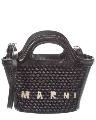 Marni Tropicalia Micro Leather-Trim Tote