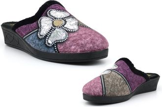 Generic Womens Mule Slippers Size 8 Ladies Wedge Heel Slipper Size 3 Womens Carpet Slipper Ladies Wedge Heel Slippers Slip On Sizes 3-8 Black 4 UK