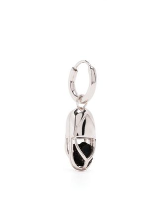 Capsule Eleven capsule Onyx hoop earring - unisex - Sterling Silver/Onyx - One Size