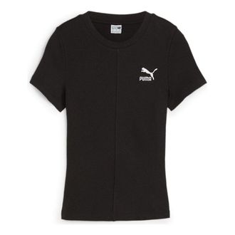 Puma (WMNS) PUMA Classics Ribbed Slim T-Shirt Black 626629-01