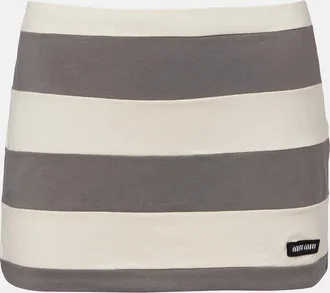 Miu Miu Striped cotton jersey miniskirt