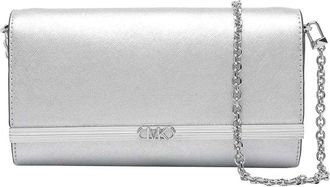 Michael Michael Kors Silver Mona Clutch With Magnetic Closure