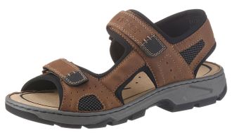 Rieker Riemchensandale RIEKER, Herren, Gr. 40, braun, Lederimitat, Textil, Schuhe Riemchensandale, Sommerschuh, Klettschuh, Outdoorschuh, in Trekking-Optik