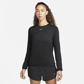 Nike Womens Dri-FIT Swift Element UV Crew-Neck Running Top in Black | FB4297-010