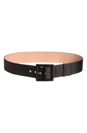 Carolina Herrera Satin Icon Belt in Black at Nordstrom, Size X-Large