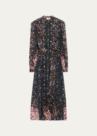 Ulla Johnson Tessa Floral Silk Midi Shirtdress