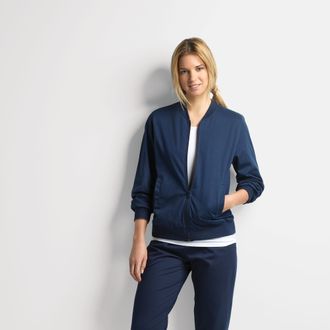 Isa Sweatjacke ISA BODYWEAR 718505, Damen, Gr. XL, blau (0038), Single Jersey, Obermaterial: 100% Baumwolle, unifarben, normal, angesetztes B&uuml;ndchen, Swea